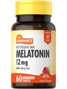Sundance Melatonin 12mg | 60 compresse di dissolvenza rapida | Natural Berry Flavor | Vegetariano, Non OGM e Gluten