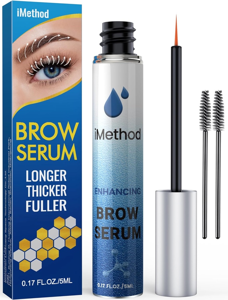 iMethod Augenbrauen Wachstum Serum - Augenbrauen Serum zu wachsen Brows, Thicker Brows in 4 Wochen, Brow Boost, natürliche Augenbrauen Enhancer 5ML, Klar