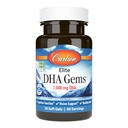 Carlson - Elite DHA Gems, 1000 mg DHA, Supports Healthy Brain Function & Vision, 30 gel morbidi