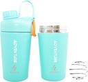 Ozizo Protein Mixing Cup per miscele di proteine, 20 Ounces in acciaio inossidabile Protein Shaker Bottiglia, Isolato, Proof Leak, Odor Resistant, Piccolo Miscelatore di Palestra per Uomini, Donne, Ragazzi, Ragazze, Bevande calde e fredde