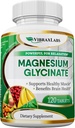 VibraxLabs Magnesio Glycinate Supplemento, 400mg, per Uomini & Donne, per Stress, Energia, Crampe muscolari, Supporto congiunto, Chelato, Alto assorbimento, Non Lassativo, Senza Glutine