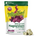 MegaFood Relax + Calm Magnesium Supplement - Soft Chews with Magnesium Citrate & Malate for Heart Health, Muscle Tension & More - Vegetariano - Uva-Flavor - 30 Chews (15 Serve)