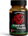 Supplément pour la longévité des jeunes pour l'immunité, les cheveux anti-gris, le allongement du télomere et l'humeur heureuse avec/Ginseng, Astragalus, Lions Mane, Reishi Champignon, Codonopsis