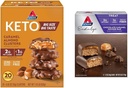 Atkins Caramel Mandel-Cluster, Glutenfrei, High in Fiber, 1g Zucker, 2g Net Carb, Keto Friendly, 20 Count & Endulge Schokolade Caramel Mousse Bar, Dessert Favorite, 1g Zucker, High in Fiber, 5 Count