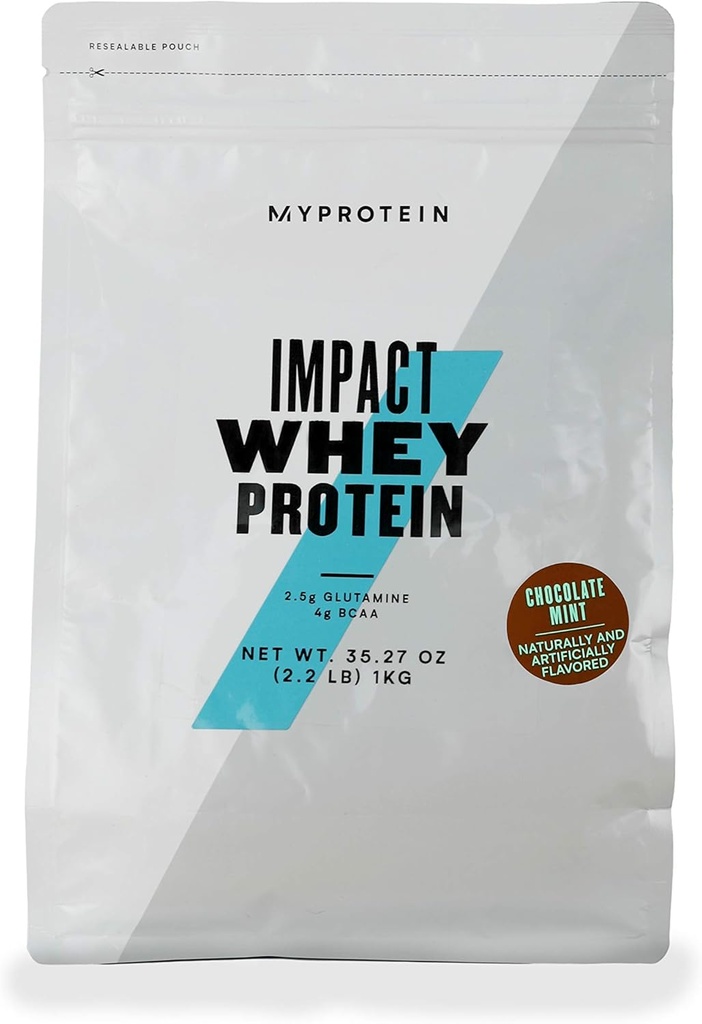 Polvere di proteine del siero di impatto di Myprotein®, menta di cioccolato, 2.2 Lb (40 Serve)
