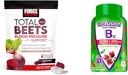 Facteur de force Betteraves totales Soutien à la pression artérielle avec extrait de raisin et Vitafusion Extra Strength B12 pour l'énergie, Gommies aromatisées cerises