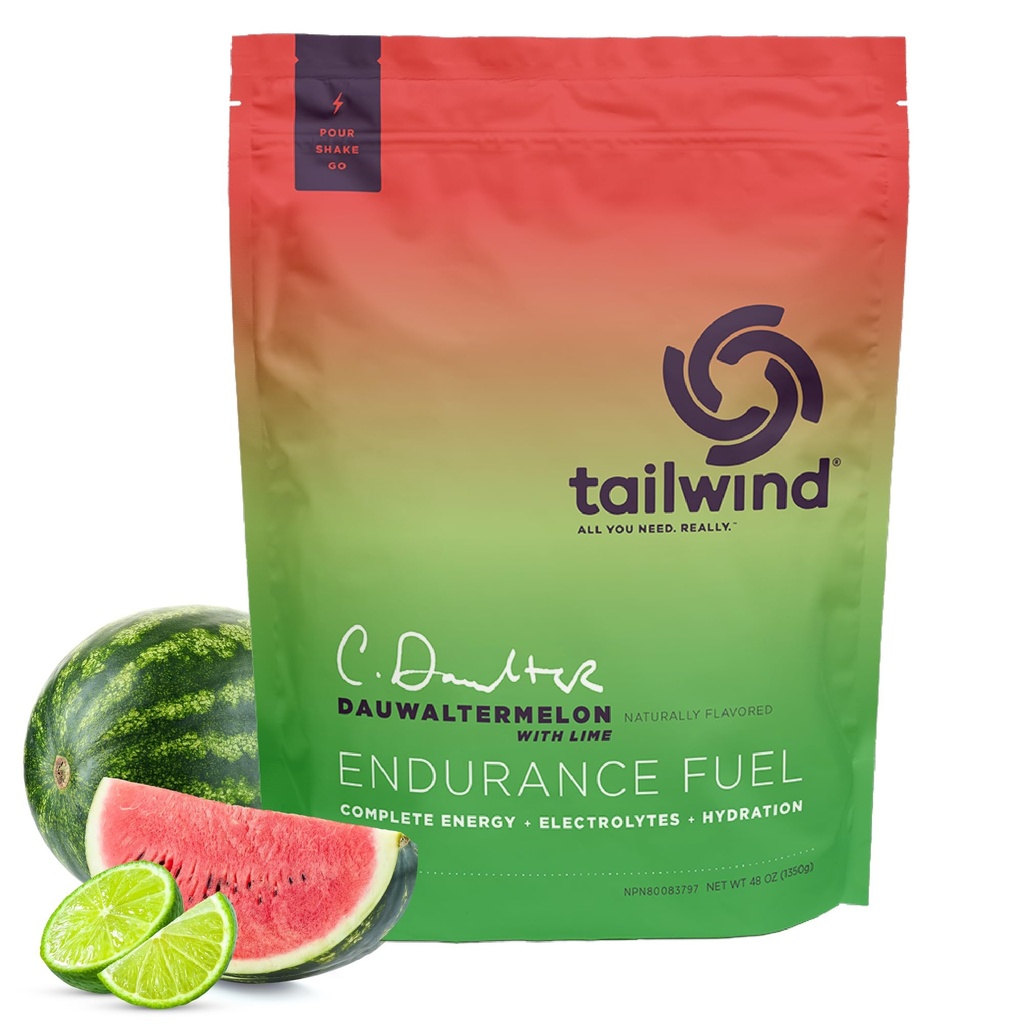 Tailwind Nutrition Endurance Fuel, Carbohydrate & Elektrolyte Sportgetränk Mix Powder, Gluten-Free, Vegan, Dauwaltermelon, 50 Portionen