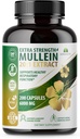 HERBALICIOUS Mullein Leaf Extract Verbascum Thapsus 20:1-200 Capsule - Natural Lung Detox Herbal Supplement - Supporta Respiratory & Immune Health, Lung Cleanse