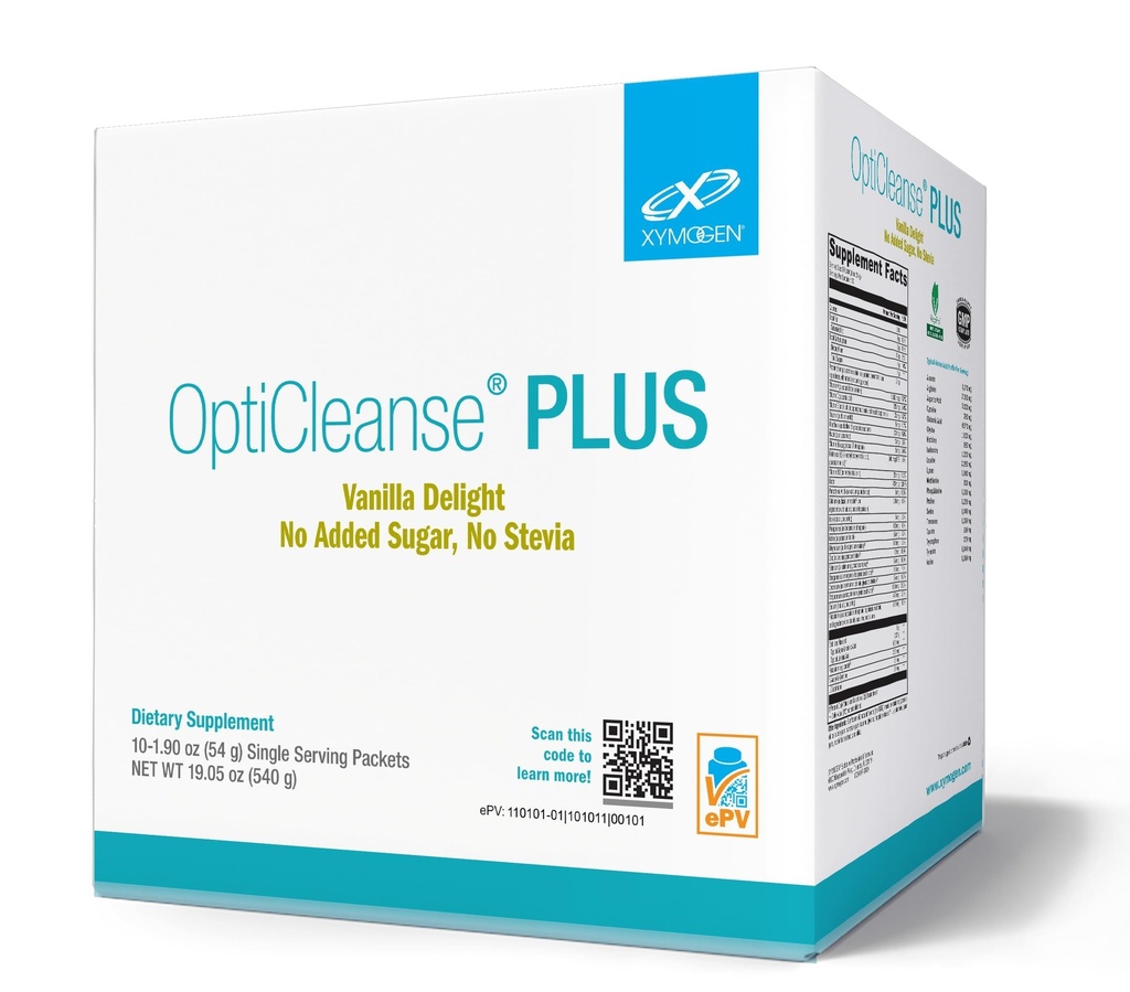 XYMOGEN OptiCleanse Plus - Vegan Protein Shake con Vitamine, Minerali e Aminoacidi per sostenere Detox - Energia, Detox del fegato + Supporto Metabolismo dell'ormone sano - Vanilla Delight (10 Imballaggi)
