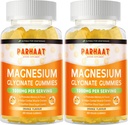 Magnesio Glycinate Gummies 1000mg - Zucchero Gratuito Magnesio Potassio Supplemento con Vitamina D, B6, CoQ10 per Calma Mood & Sleep Support - 120 Gummie Arancione 2 Pac
