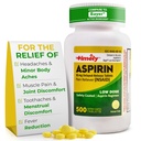 Aspirine à faible dose en temps opportun 81mg pour les adultes - soulagement de la douleur pour les mineurs et réducteur de fièvre - comparé à l'ingrédient actif dans Bayer - Aspirine enrobée entérique à faible concentration - 500 comprimés