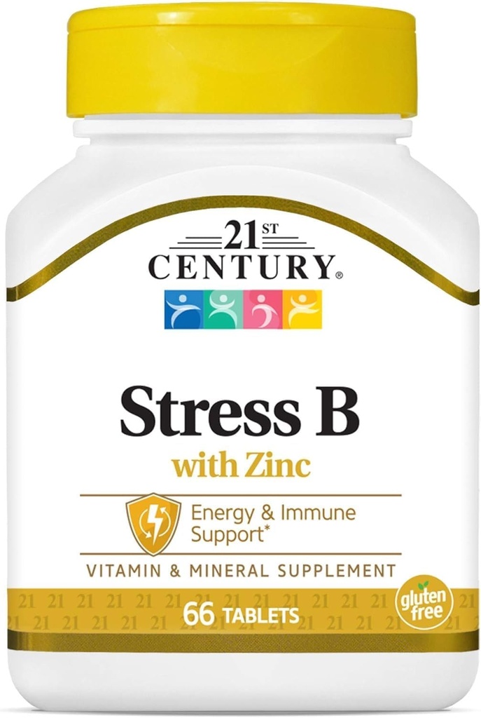 21ème siècle stress vitamine B avec zinc 66 onglets