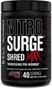 Jacked Factory Nitrosurge Shred Max Preworkout - Polvere pre allenamento termogenica ad alta efficienza per uomini e donne - L Citrulline, Acetil L Carnitina, Caffeina organica - 40 Serve, Peach di anguria