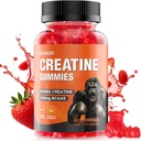 Gommies de créatine HOOLOO 5000mg Monohydrate de créatine, 1000mg BCAA par portion - Gommies sans sucre végane à croquer, saveur de fraise (1 mois d'approvisionnement)