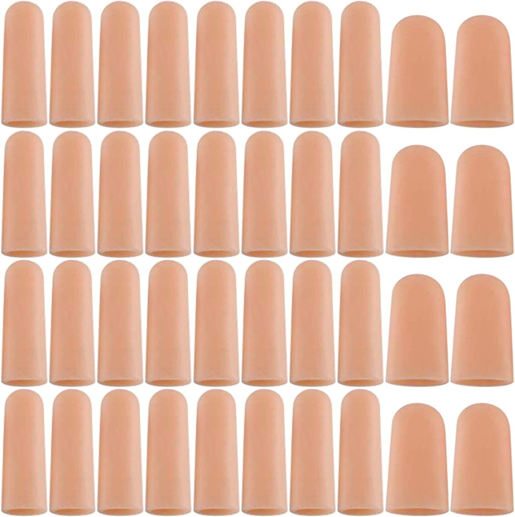 ANCIRS Gel Finger Support Handschuhe, Gel Finger Cots/Covers - Verschiedene Größen Silikon Fingerspitzen für Hände Cracking, Eczema Haut (40pcs)