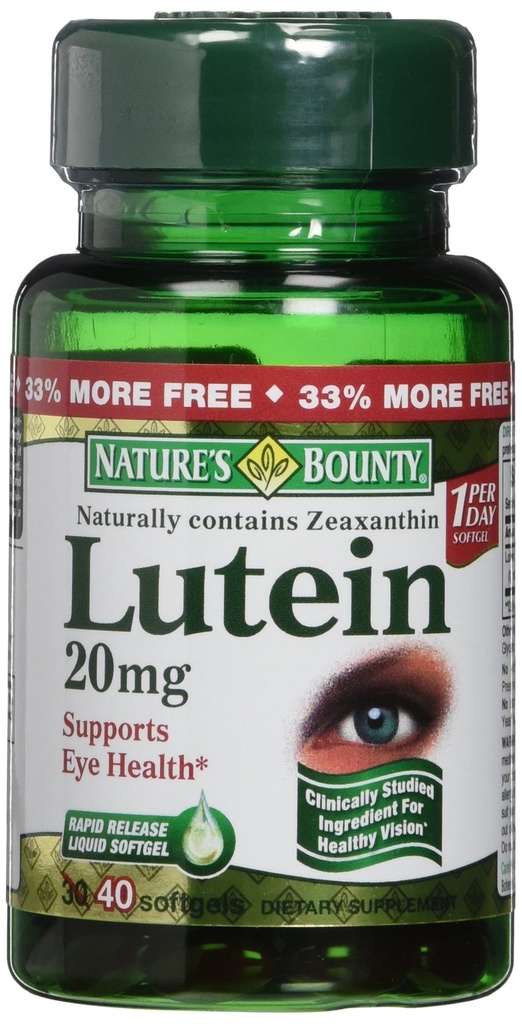 Bounty Lutein 20 mg 40 Softgels (Pacchetto di 2)