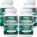8-in-1 Liposomale Glutathione 2400 MG, hohe Absorption Antioxidantien-Formel – mit Hyaluronsäure, Alpha-Lipoinsäure, Resveratrol - Haut, Leber-Detox & Immunsystem, 240 Softgele