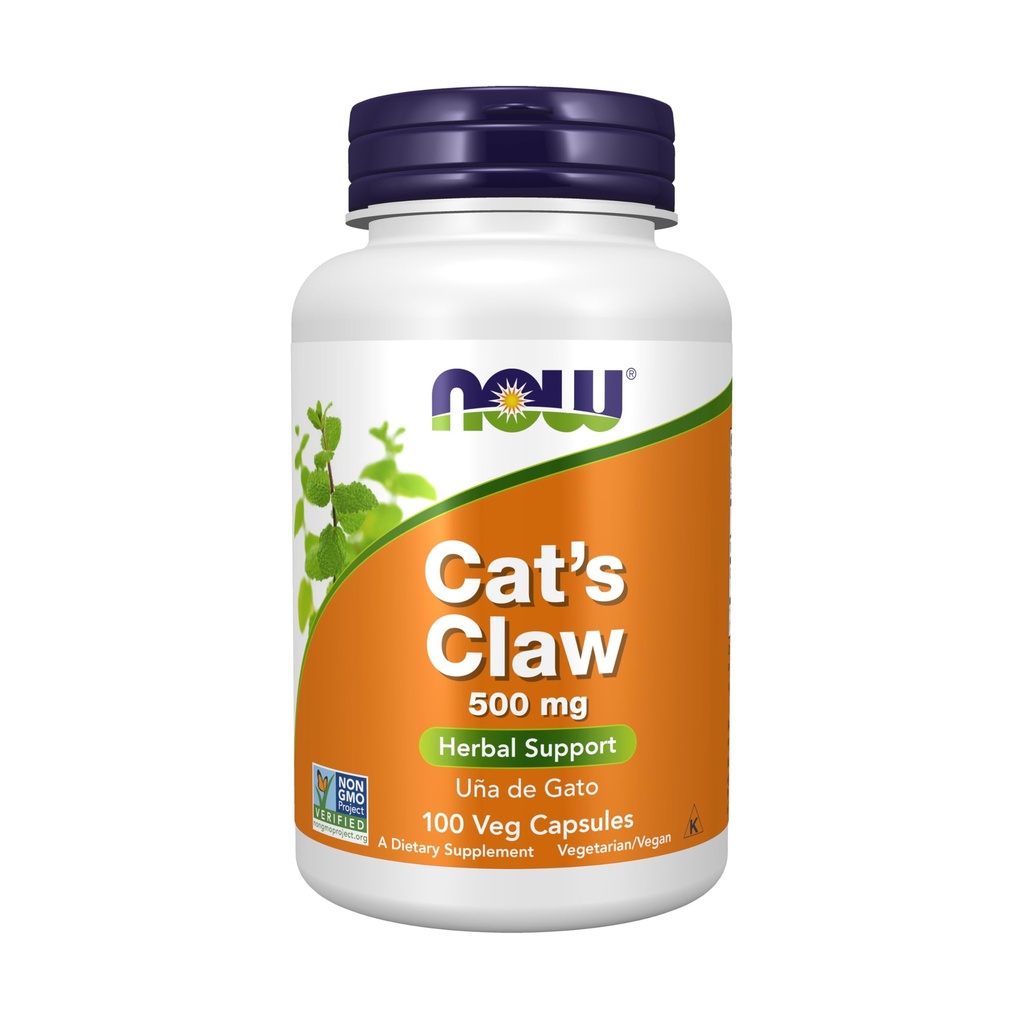 JETZT Nahrungsergänzungsmittel, Cat's Claw 500 mg, Non-GMO-Projekt Verifiziert, Kräuterergänzung, 100 Veg Kapseln