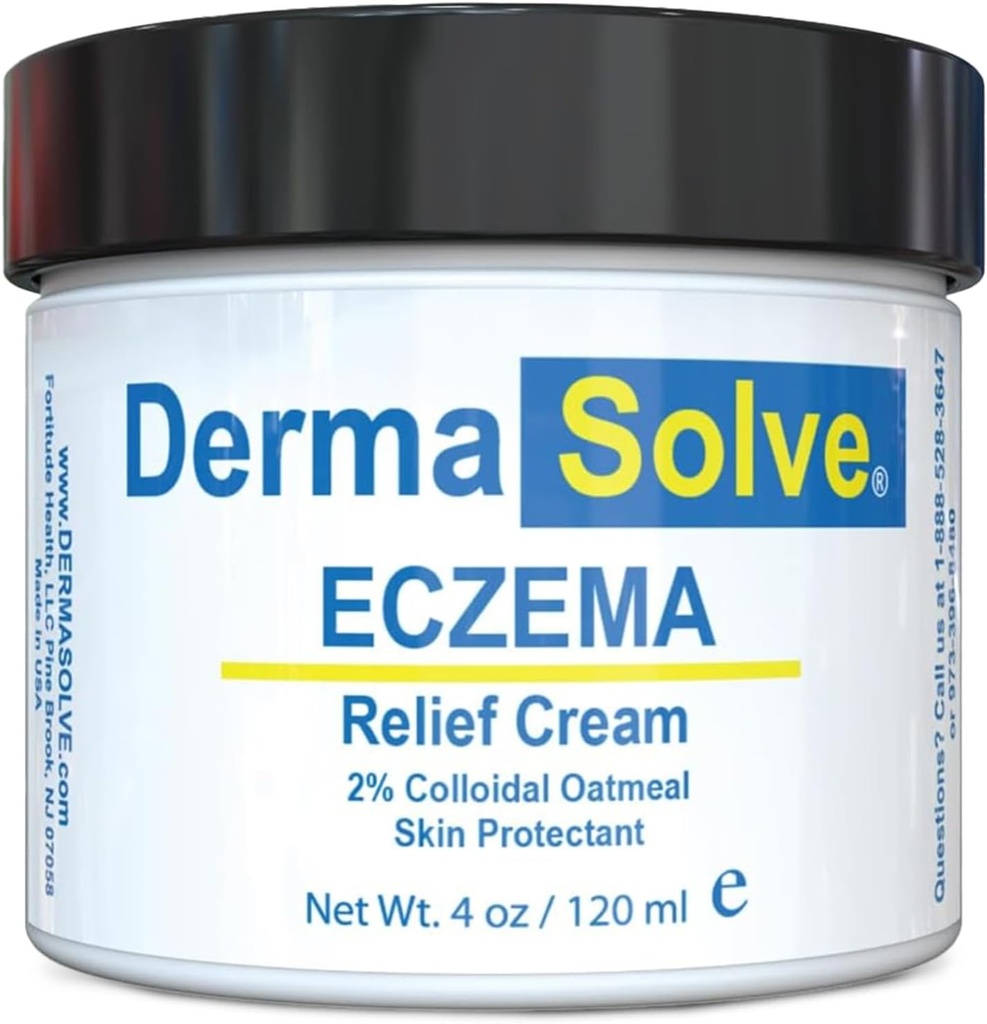 Crème de lotion de soulagement d'eczéma de dermasolve pour le corps complet - Baume de thérapie de contrôle des arômes qui protège, hydrate et répare la peau Enfants, bébés et adultes - Sans stéroïde (4 Fl Oz, 1)