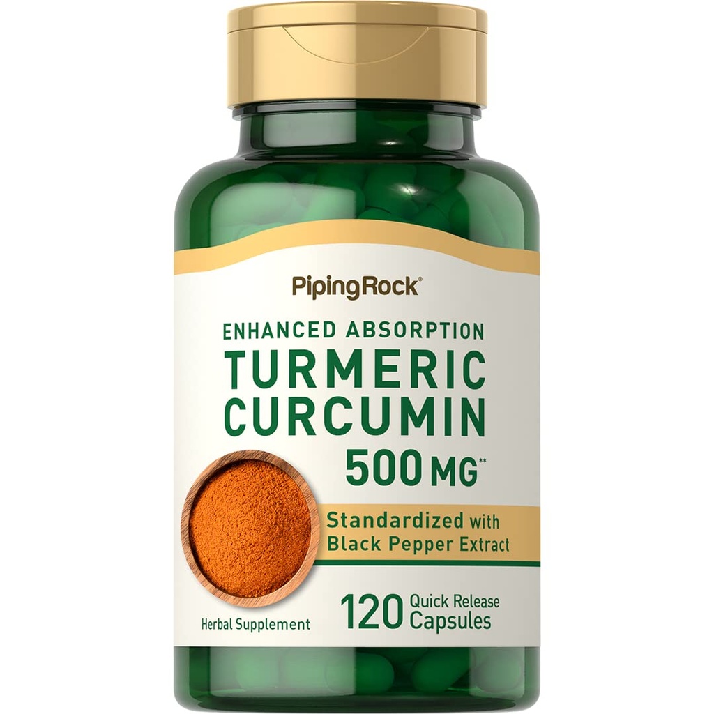 Curcumine de curcumine de curcuma de pierre piquante avec poivre noir 500mg.120 Capsules.