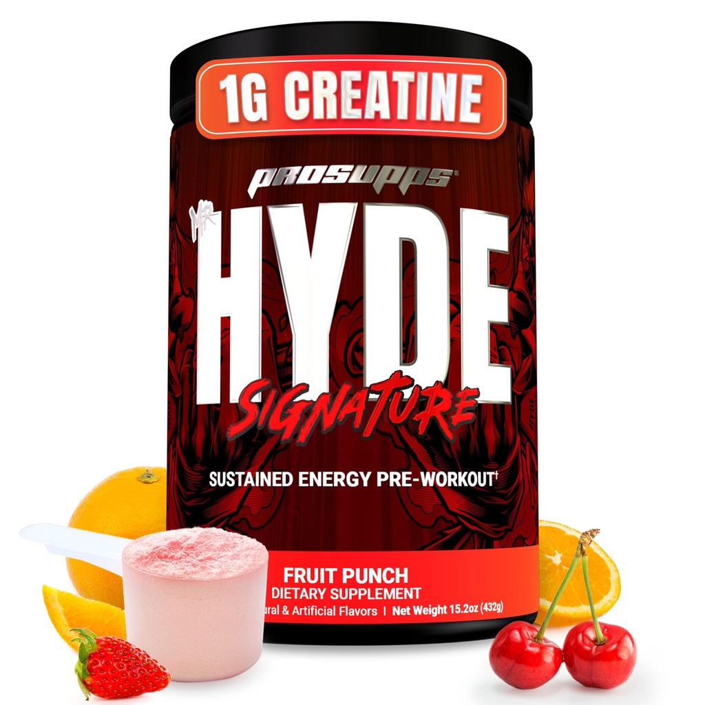 PROSUPPS Mr. Hyde Signature Pre Workout Powder mit Kreatin, Beta Alanine & Caffeine - Performance, Energy & Endurance - Clean Fitness & Gym Supplements für Männer & Frauen (Fruit Punch, 60 Servietten)