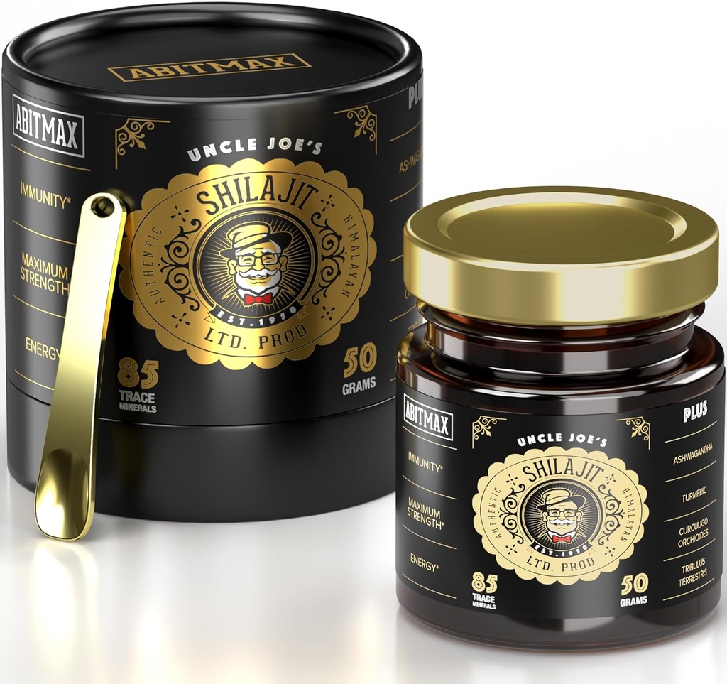 50G Pure Organic Himalajit Resina Shilajit, 800 mg di alta potenza, Golden Grade A, 85+ Trace Minerals & Fulvic Acid, Natural Energy & Immune Booster