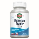 KAL Magnésium Taurate 400mg Plus Coenzyme Vitamine B6, supplément de magnésium chélaté, fonction musculaire saine, Nerve et soutien de santé cardiaque, sans gluten, végétalien, garantie de 60 jours, 45 portions, 90 comprimés