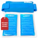 Packs de glace Gel pour les blessures avec couvercle de sangle, Compresseur à froid souple, packs de glace doux apaisants pour l'aide dans les blessures, alternative aux bouteilles d'eau chaude (Blue, Regular)