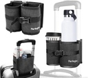 Périlogics Porte-cup de voyage de bagages Mains Free Drink Caddy pour poignée de valise. Cadeau accessoire indispensable pour les voyageurs fréquents, les agents de bord ou les enfants (Dark Gray)