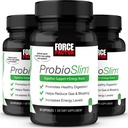 Kraftfaktor ProbioSlim, Probiotische Ergänzung für Frauen und Männer mit Probiotika und Grüner Tee-Extrakt, reduzieren Gas, Bloating, Verbrauch, Unterstützung Verdauungs-Gesundheit & Gut Gesundheit, 30 Count (Pack mit 3)