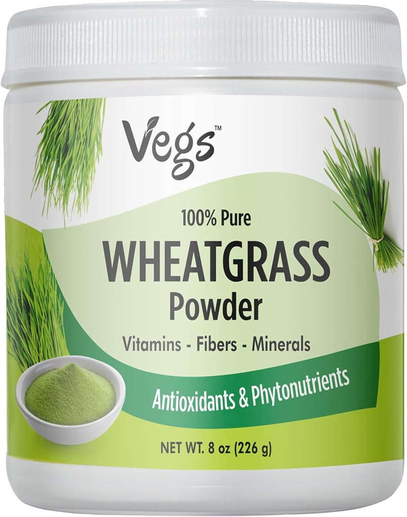Wheatgrass Pulversaft - Bio Greens Superfood Pulver - Unterstützung Immunität, Verdauungsgesundheit - Wheatgrass für Glatte, Saft, Backen - 8 Oz