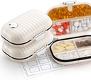 [2 Pack] Zannaki Pill Case Portable Small Weekly Travel Pill Organizer, Cute Moisture Proof Pill Box Holder for Purse, Daily Mini Pocket Pharmacy Medicine Container per la vitamina, Fish Oil, Supplemento