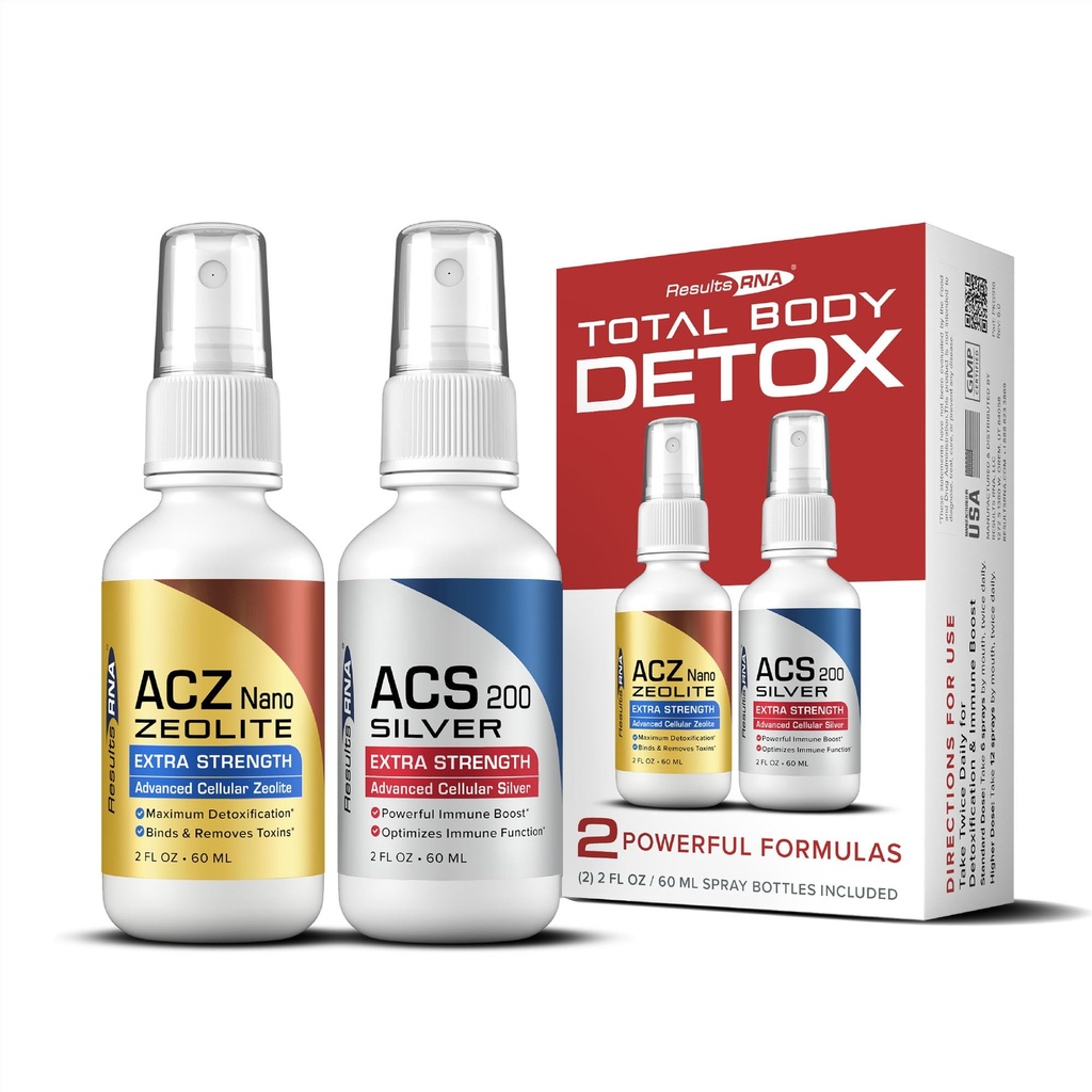 Risultati RNA – Total Body Detox Extra Strength System – ACS 200 Silver & ACZ Nano Zeolite sono clinicamente provati per disintossicare & Boost Immunity. Consigliato da Medici in tutto il mondo ( 2 oz - 30 giorni)