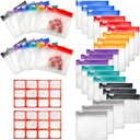 35+2 Pcs Pill Pouch Taschen Zippered Pill Pouch Set mit 2 Blatt Etikett, 7 Farben Pill Pouches für Medizin Reisen Wiederverwendbare kleine Kunststoff Pillen Taschen für Reisen/Home Tägliche Verwendung
