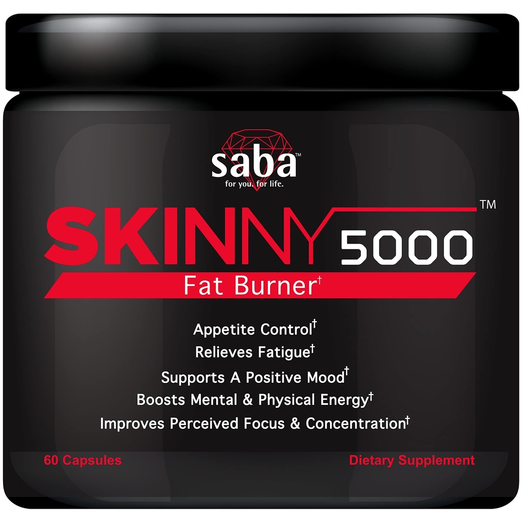 Saba Skinny 5000 -Fat Loss -Weight Loss-Appetite Control -Mild Jitter-Free Energy- Focus -60 capsule