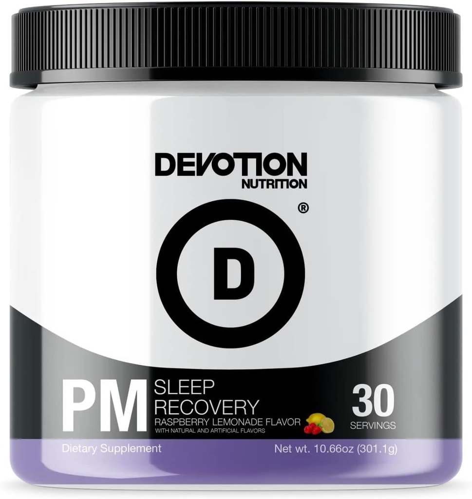 Devotion Nutrition PM Sleep Recovery | Stevia Sweetened | Verbessere Energie, Relax Mind, Support Mood, Enhance Metabolism | 30 Servierungen (Raspberry Lemonade)