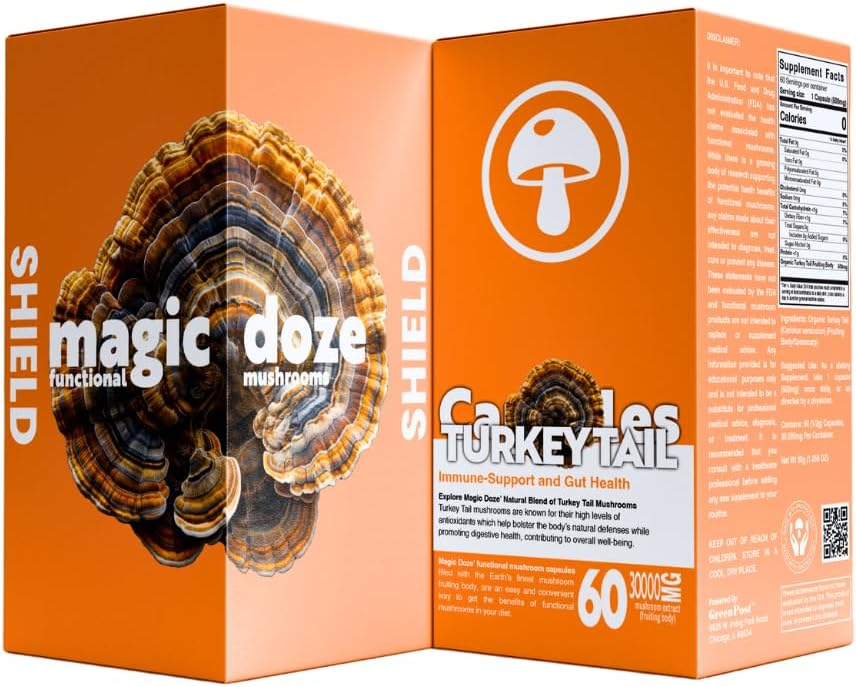Magic DozeTM Tail Mushroom Capsules - 60 Kapseln für Immununterstützung & Verdauungsmedizin
