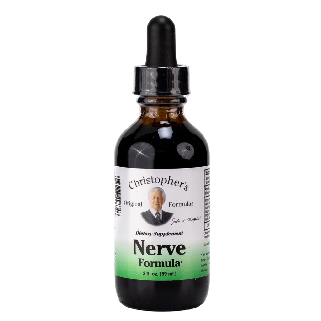 Formules originales de Christopher Nerve Formula, supplément naturel à base de plantes, 2 oz