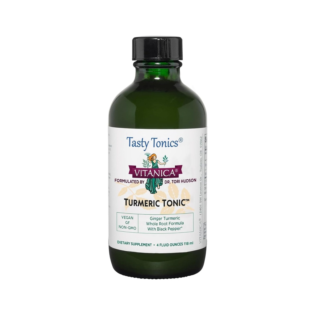 Vitanica, Tonico Turco, Curcumina Liquida Non OGM Supplemento 1000 mg, con Pepe Nero e Ginger, Antiossidante, Vegan, Gluten Free, 4 oncia