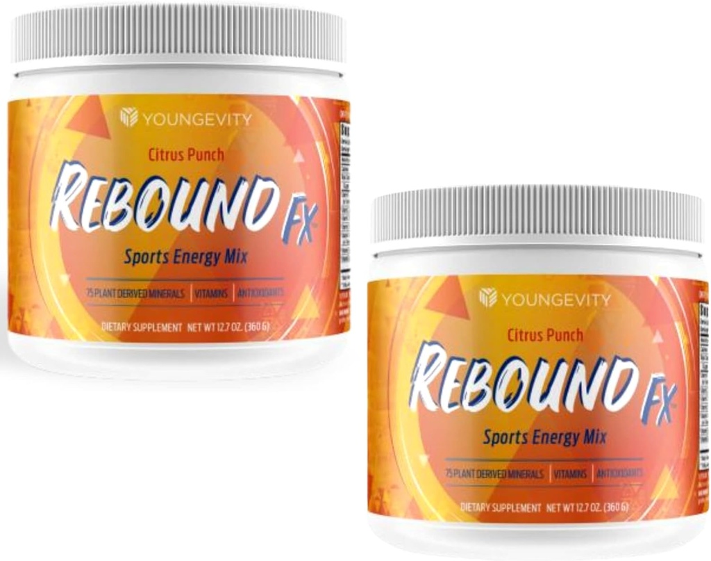 Youngevity Rebound Fx Citrus Powder, 360g – Ergänzung für Energie, angereichert mit Vitaminen, Mineralstoffen und Antioxidantien – Immunsystem Booster Powder - Energy Vitamins Drink Mix für Damen und Herren (2 Pack)