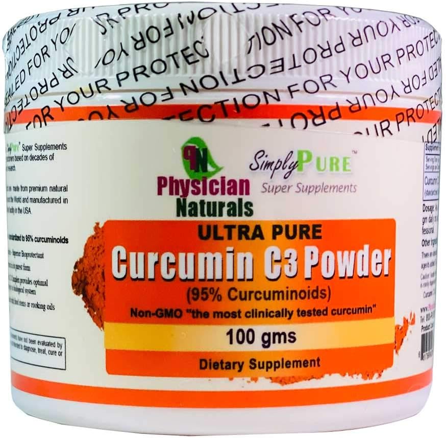 Ultra reines Curcumin C3 Complex Powder 100% reines Curcumin Kurkumaextrakt 100 GMS 11X Absorption Gelenkunterstützung und Immungesundheit