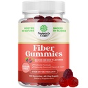 Fiber Gummies für Erwachsene - Chicory Root Supplement mit präbiotischer Unterstützung für Gut & Verdauungs-Gesundheit - Soluble Digestion Capsules for Stomach Regulation & Immune Aid - Sugar Free & Vegan - 120 Count
