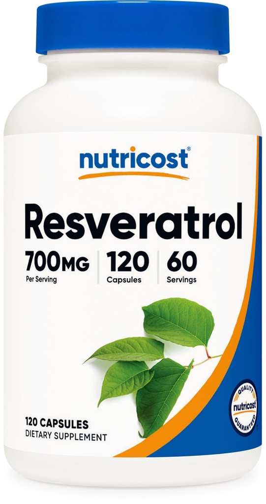 Nutricost Resveratrol 700mg, 120 Capsules - Vegan, sans gluten, non-OGM