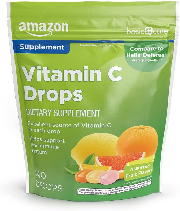 Cura di base Vitamina C Supplemento gocce, limone, arancione e pompelmo, 140 conteggio (Precedentemente SoundHealth)