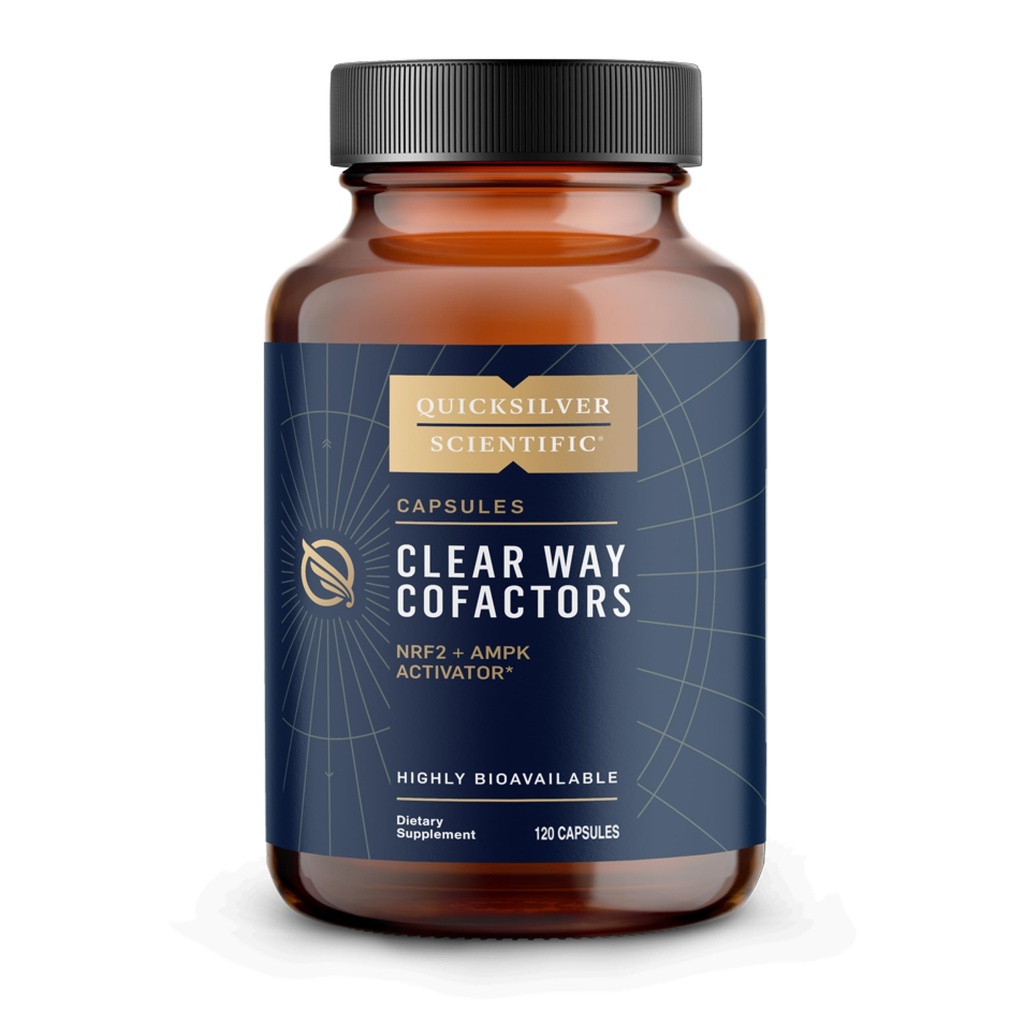 Quicksilver Scientific Clear Way Cofactors - Body Detox Cleanse Support with Vitamin B1, Dandelion Extract, Quercetin & Nattokinase Enzyme - Antiossidante Cleanse to Support Gut Health (120 capsule)