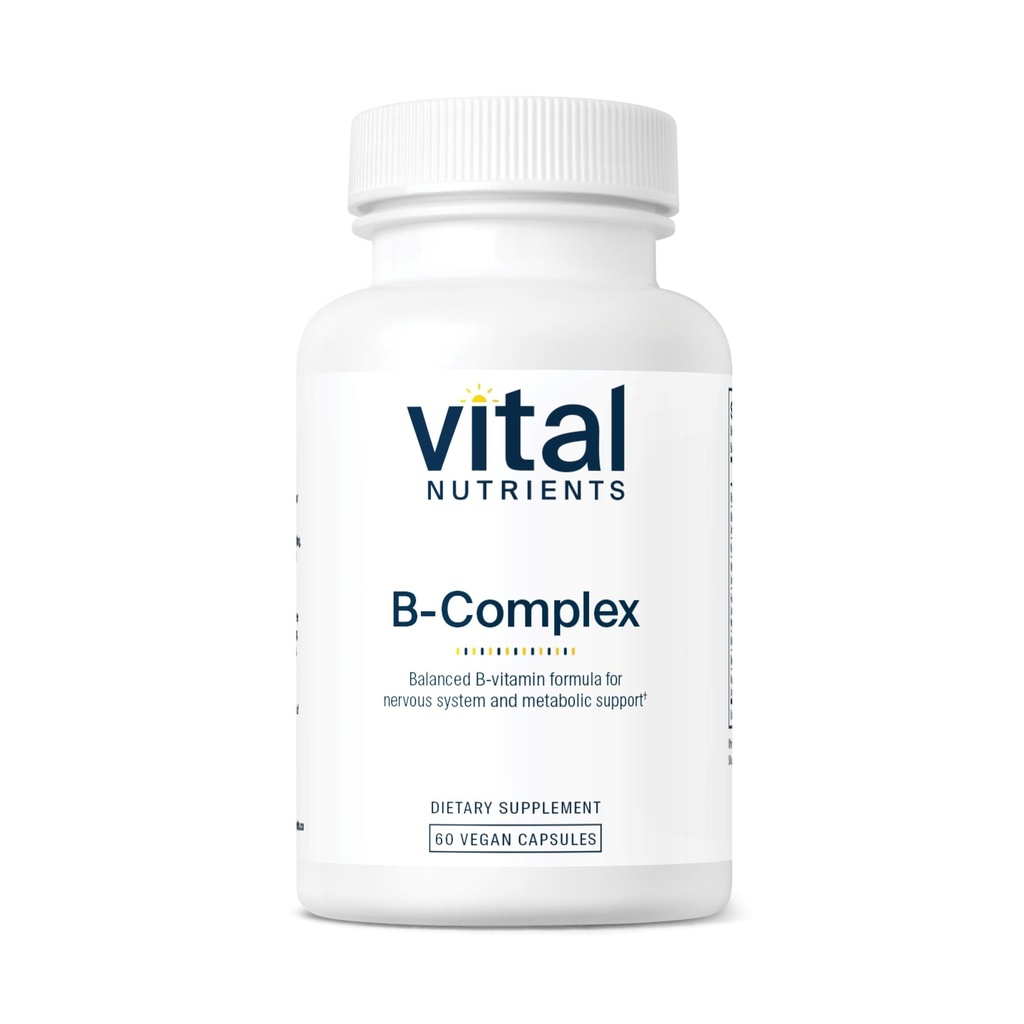 Éléments nutritifs vitaux Vitamine B-Complexe de végane Vitamines complexes méthylées B de haute puissance Vitamines B de soutien à la production d'énergie, au métabolisme et à la santé cardiaque*