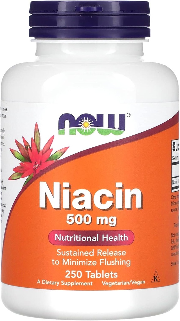 NOW Foods - Niacin 500 mg 250 schede (Pacchetto di 2)