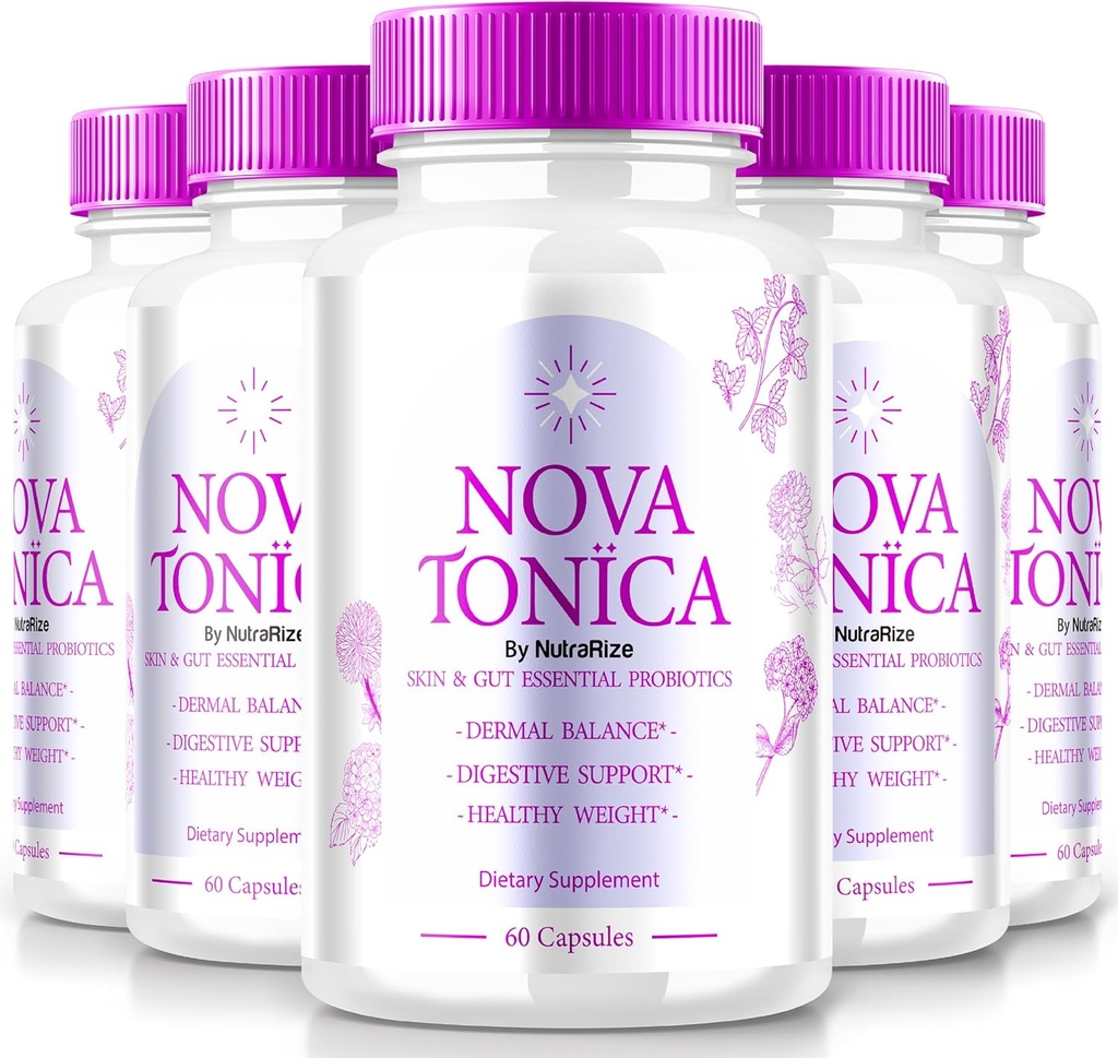 (5 Pack) NovaTonica Capsules, Nova Tonica per sostenere la pelle naturalmente sana e luminosa, supplemento extra forte per sostenere l'idratazione, Skin-Enhancing Vitamin Pills, Nova Tonic Recensioni (300 capsule)