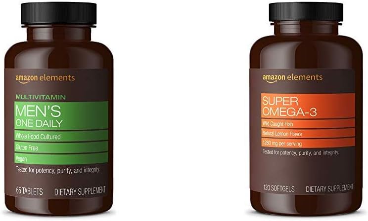 Elements Men's One Daily Multivitamin (65 compresse) e Super Omega-3 (120 conte)