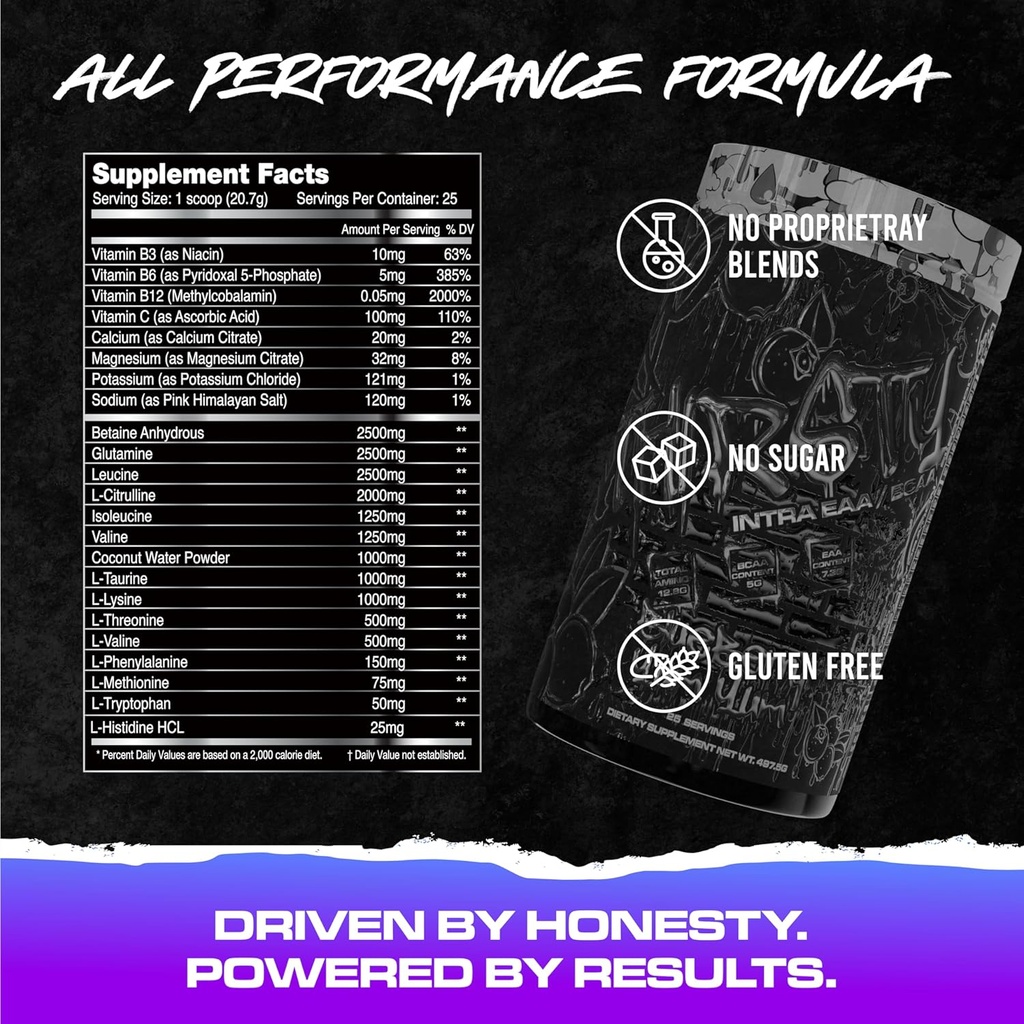 KILO LABS BCAA Pulver | Dünne BCAA & EAA Intra Workout Pulver und Elektrolyt Hydration Getränk | Unterstützt Endurance & Muskelwachstum, 12,8g von Total Amino's | 25 Portionen